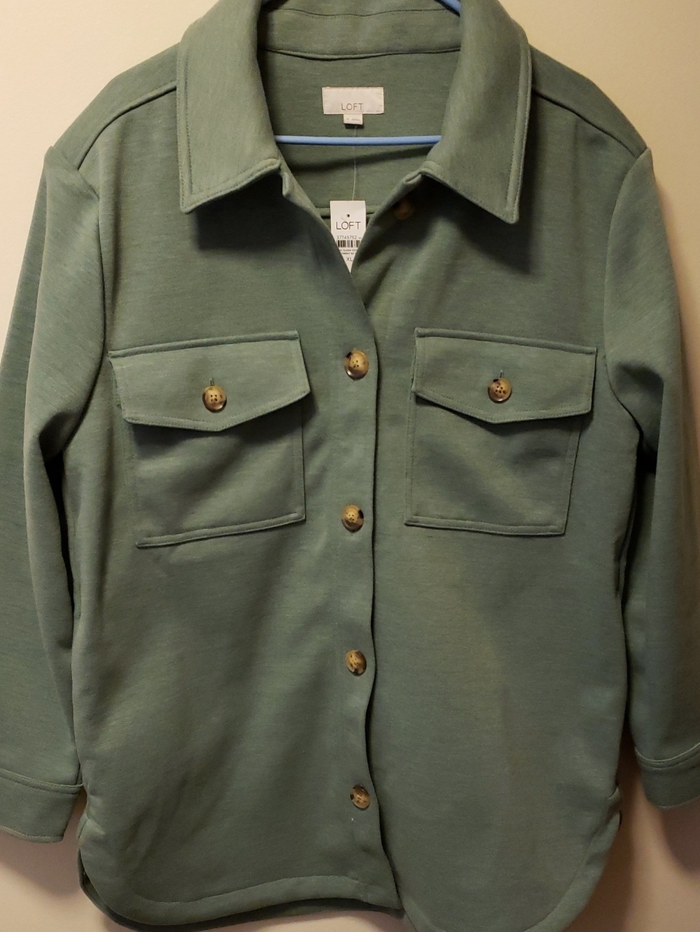 LOFT NWT Sage Green Utility Shacket- Heavy!